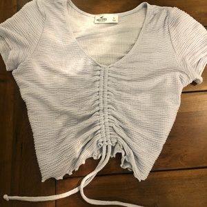 Light Blue tie hollister top
